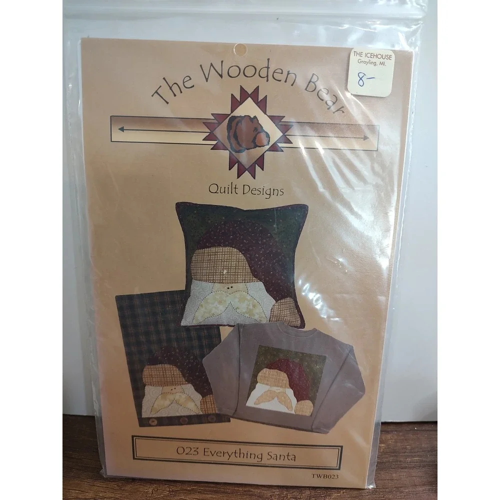 PATTERN Santa Claus Applique Pillow Santa Claus Tea Towel NEW The Wooden Bear